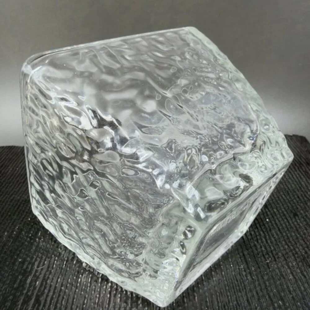 Disaronno Amaretto Rippled Italian Square Clear Dish Bowl Set 2 Bowls Dishes VTG